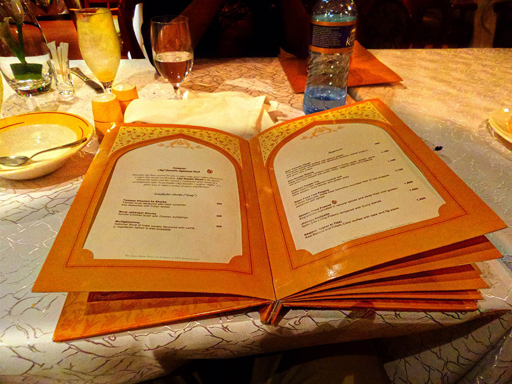 Bhandini Restaurant review_menu