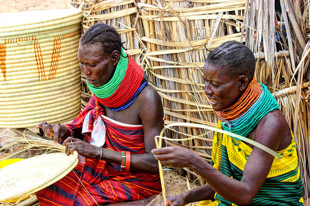 Sights & People from the North Rift_Turkana women weaving