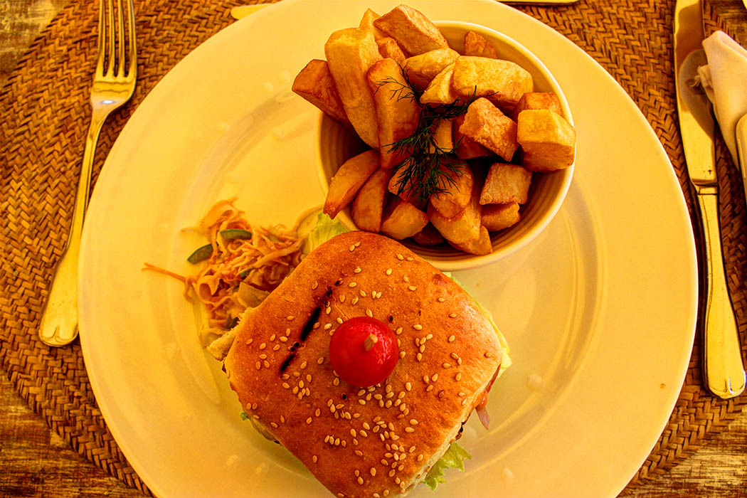 Sands at Nomad restaurant_Burger with fries